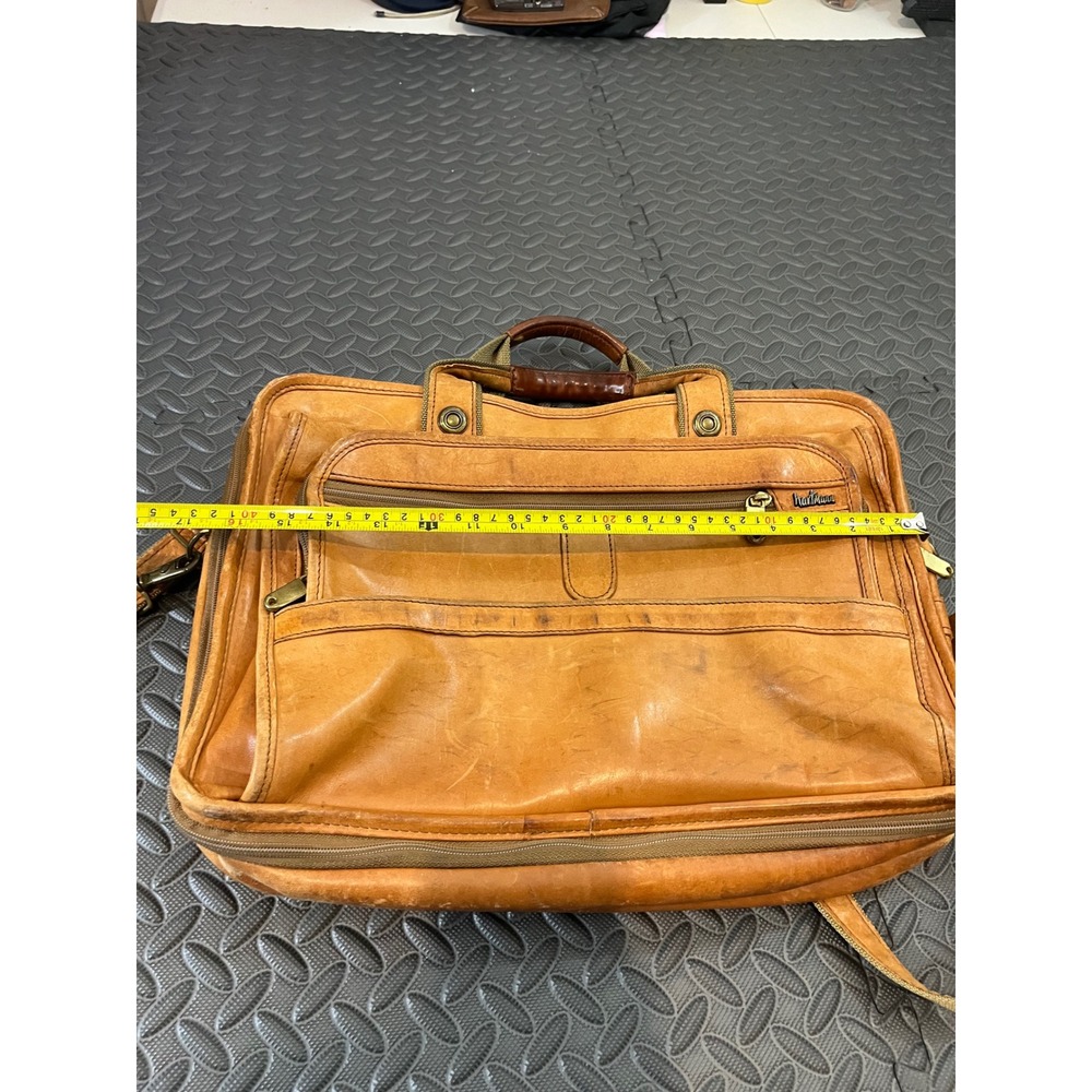 VTG Hartmann Expandable Leather Luggage Carry On Laptop Shoulder Messenger Bag - Picture 14 of 16